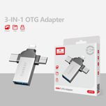 مبدل USB OTG به microUSB / لایتنینگ / USB-C ارلدام مدل ET-OT93
