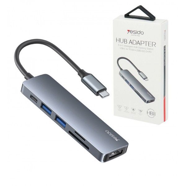 هاب 6 پورت USB-C یسیدو مدل HBII