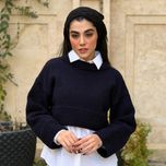 کراپ زنانه آستین بلند دستبافت شاهو مدل Avenora