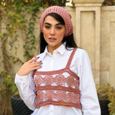 کراپ تاپ زنانه دستبافت شاهو مدل Joralia