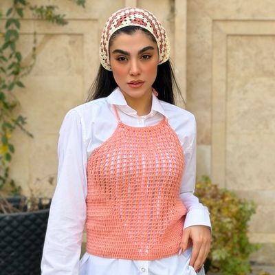 کراپ تاپ زنانه دستبافت شاهو مدل Olviera