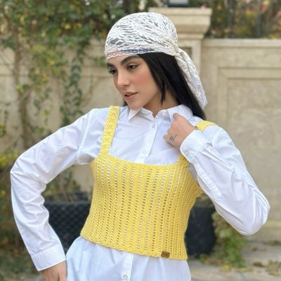 کراپ تاپ زنانه دستبافت شاهو مدل Marlisse