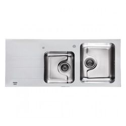 سینک فانتزی دو لگنه استیل البرز مدل کریستال سفید