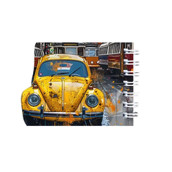 دفترچه یادداشت 25 برگ مدل ماشین کلاسیک بسته 8 عددی