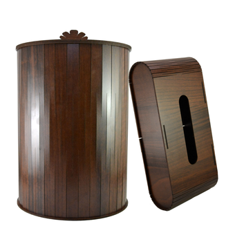 ست سطل و جعبه دستمال کاغذی طرح گرد مدل D117