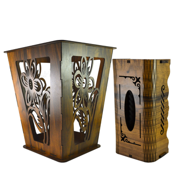 ست سطل و جعبه دستمال کاغذی طرح گل مدل D125