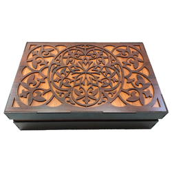 جعبه چای کیسه ای مدل گل به همراه 6 عدد زیر لیوانی کد D164