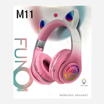 هدفون فانتزی گربه ای بلوتوثی مدل M11 رنگ زرد
