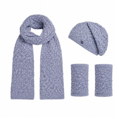ست کلاه و شال گردن و دستکش بافتنی زنانه مدل MDSS-CH5281