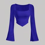 کراپ یقه خشت آستین کلوش جلو مثلثی