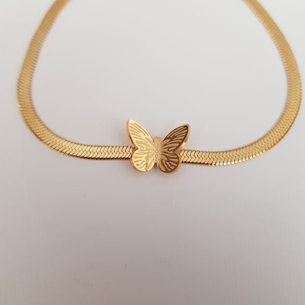 دستبند زنانه استینلس استیل مدل پروانه