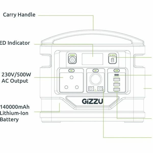 پاور استیشن 500 وات GIZZU