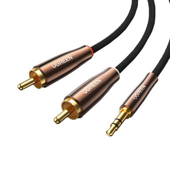 کابل تبدیل جک 3.5 میلی متری AUX به RCA یوگرین مدل AV170-80845 طول 1 متر-یک به دو صدا