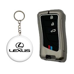 کاور ریموت و سوئیچ خودرو کالانیکس مدل COV-Lexus-100876 طرح فلزی مناسب برای لکسوس 2023 به همراه جاسوئیچی