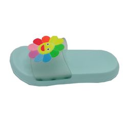 دمپایی دخترانه مدل آفتابگردون رنگ سبز آبی