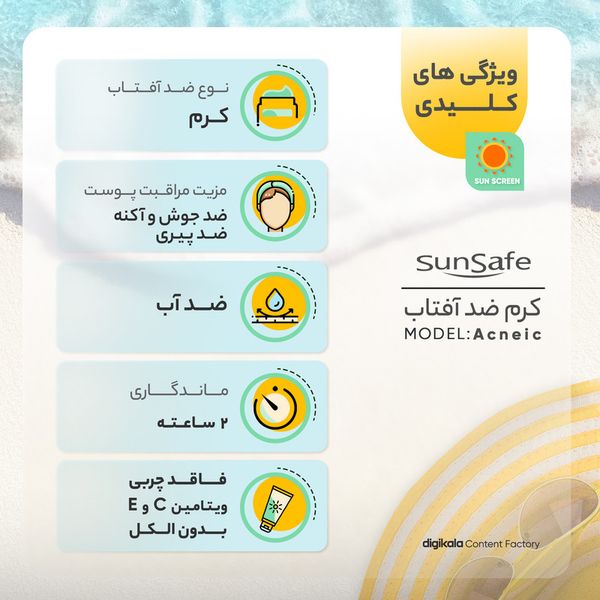 کرم ضدآفتاب رنگی سان سیف، مدل 35 SPF، مناسب پوست چرب، جوشدار و مختلط تنالیته رنگ روشن و حجم 50 میلیلیتر، محافظت کننده در برابر