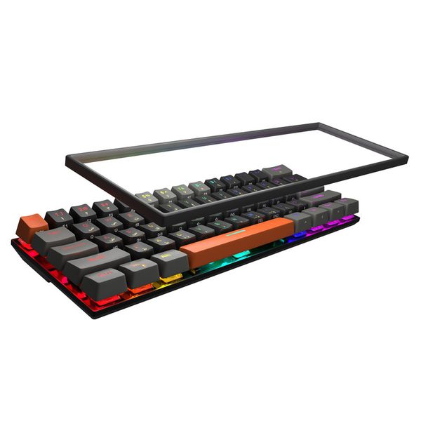 کیبورد گیمینگ تسکو مدل GK 8161، مکانیکال سوییچ نقره‌ای، Tenkeyless، نورپردازی RGB