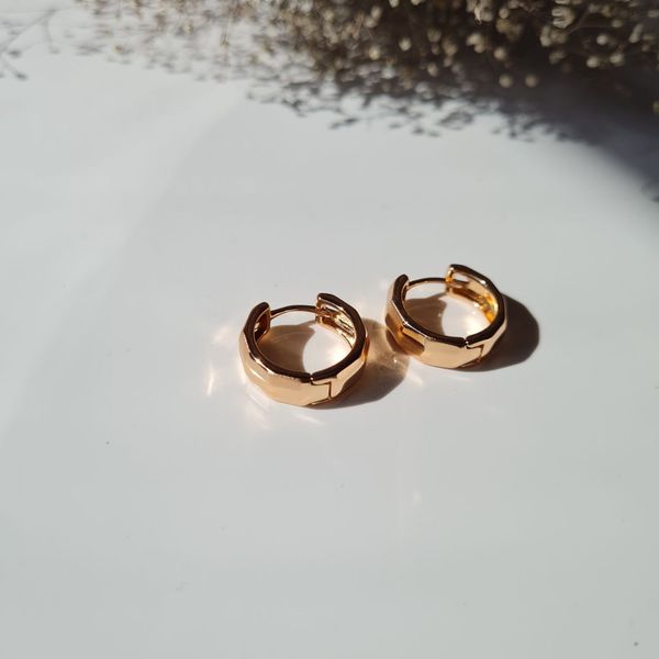 گوشواره زنانه ژوپینگ مدل حلقه ای چند ضلعی