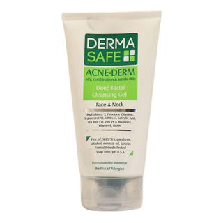 ژل شوینده صورت درماسیف سری Acne Derm مدل Deep Facial حجم 150 میلیلیتر