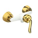 ست 6 تکه مدل قاجاری سفیدطلایی + دوش دوکاره استیل (5 سال گارانتی شیرآلات + ارسال رایگان)