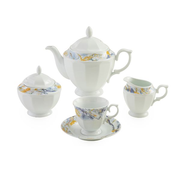 سرویس غذا خوری103 پارچه چینی زرین ایران مدل گلدستون سری نئوکلاسیک درجه یک