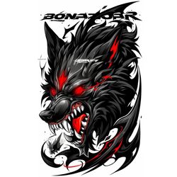 برچسب DTF استیکر حرارتی لباس مدل درنده سیاه