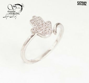 انگشتر نقره زنانه طرح دست کد 3048