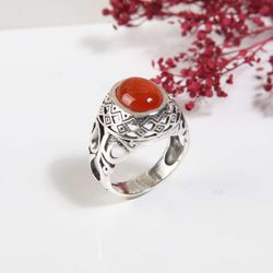 انگشتر نقره مردانه با سنگ عقیق اصل کد 4658