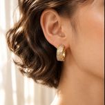 گوشواره حلقهای طرح سنگ بژ