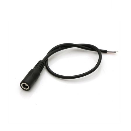 فیش آداپتور مادگی سیم دار روکش مشکی 10cm