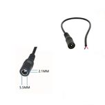 فیش آداپتور مادگی سیم دار روکش مشکی 10cm