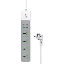 چندراهی برق 4 خانه TwinMax مدل MX-60 65W - سفید
