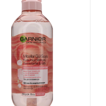 Water Rose Micellar Cleansing Waterمحلول آرایش پاک کن میسلار حاوی عصاره گل رز مناسب پوست های خشک و حساس حجم 400 میل گارنیر