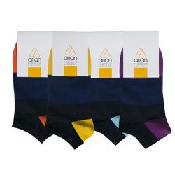 جوراب ساق کوتاه زنانه آریان نخ باف مدل 5623 بسته 4عددی