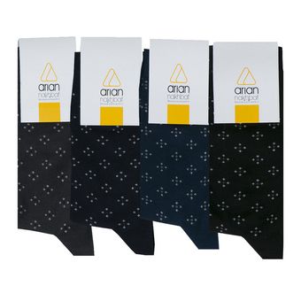 جوراب ساق بلند مردانه آریان نخ باف مدل 5131 *235 بسته چهار عددی
