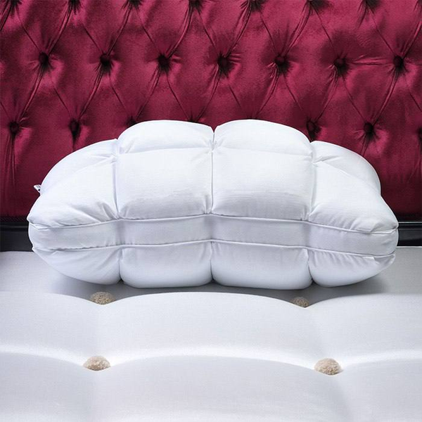 بالش دیاموند پلاس دو طرفه سفید رویه نخ الیاف میکروژل سایز 50 در 70