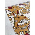 نقشه دایناسوری کودک _ فرش ماشینی تراکم 1000 رنگ زرد 4متری BCF