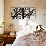 تابلو آماتیس مدل چوبی طرح درخت زندگی مجموعه 4 عددی