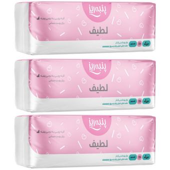 نوار بهداشتی پنبه ریز مدل لطیف سایز L ضخیم مجموعه 3 عددی