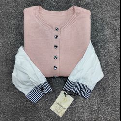 بلوز بافت استین پوپلین