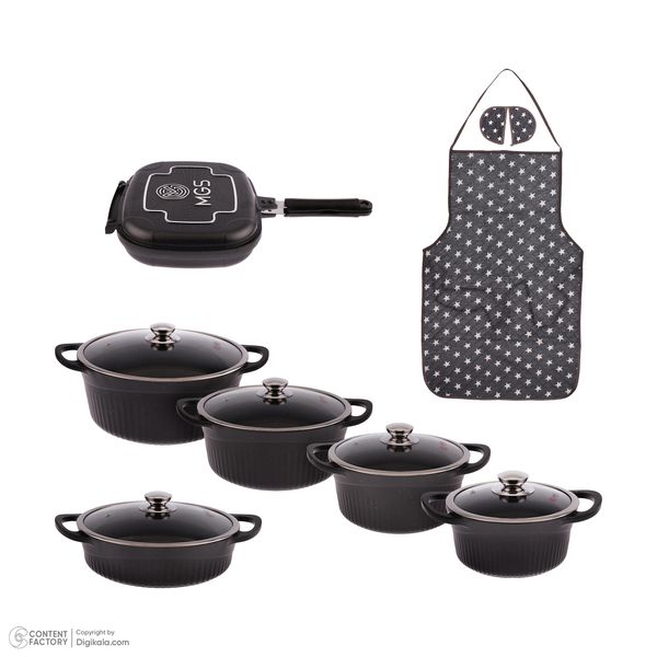 سرویس تابه و قابلمه گرانیتی 15 پارچه ام جی اس مدل GD1511