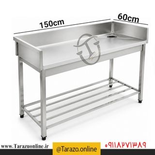 میز کار استیل نگیر مرغی 150×60 سانتیمتر