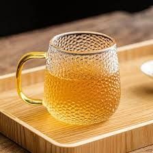 لیوان پیرکس طرح یخی دسته طلایی 14027