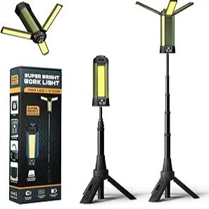 پروژکتور حرفه ای کمپینگ مدل ED-32770 — Pro LED 3‑COB Floodlight با پایه تلسکوپی