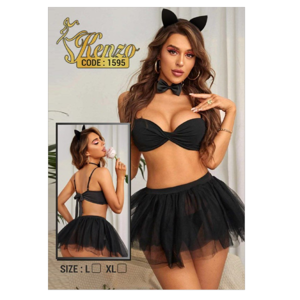 کاستوم خرگوشی همراه تل و پاپیون  کد : 1595