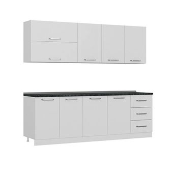 کابینت آشپزخانه فلفور کابینت مدل 240 cm مجموعه 6 عددی