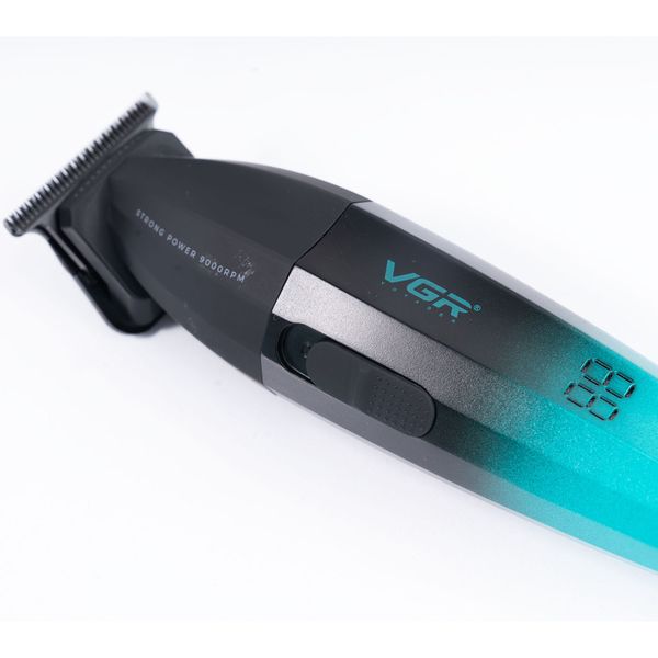 ماشین اصلاح موی سر و صورت وی جی ار مدل V-906، اصلاح به صورت صفر زن، خط زن، منبع انرژی باتری، تکنولوژی اصلاح به صورت تریمر، مدت ز