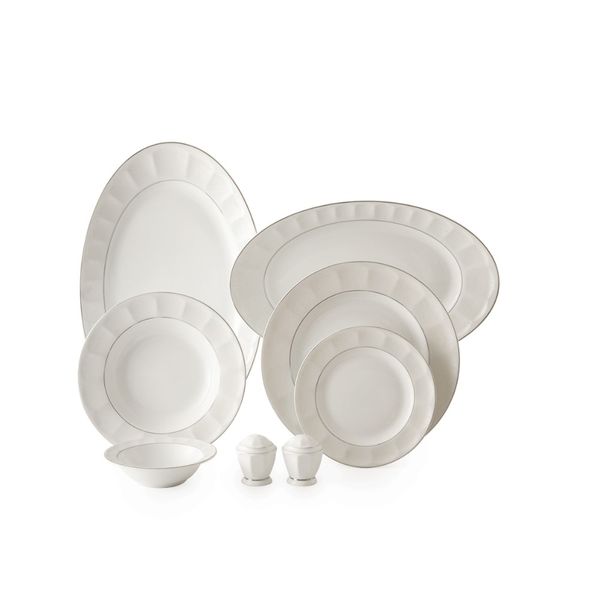 سرویس 103 پارچه غذاخوری چینی زرین ایران سری نئوکلاسیک طرح دلسا درجه یک