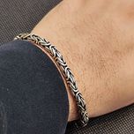 دستبند نقره مردانه مدل مدل کرال سیاه قلم کد 330