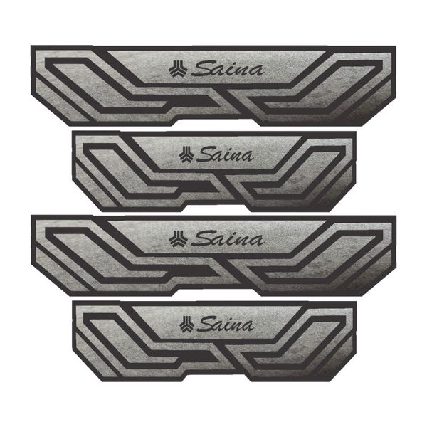 برچسب پارکابی خودرو شیپرس طرح پارکابی چرم کد SP011 مناسب برای ساینا بسته 4 عددی به همراه جاکلیدی